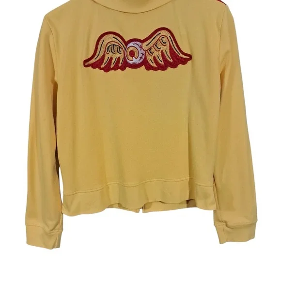 Vintage 2000s Von Dutch Full Zip Track Jacket Yellow Retro Y2K Biker Baddie - Picture 6 of 13